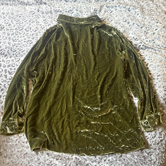 Soft Surroundings Olive Green Velvet Zip-up - Picture 9 of 10